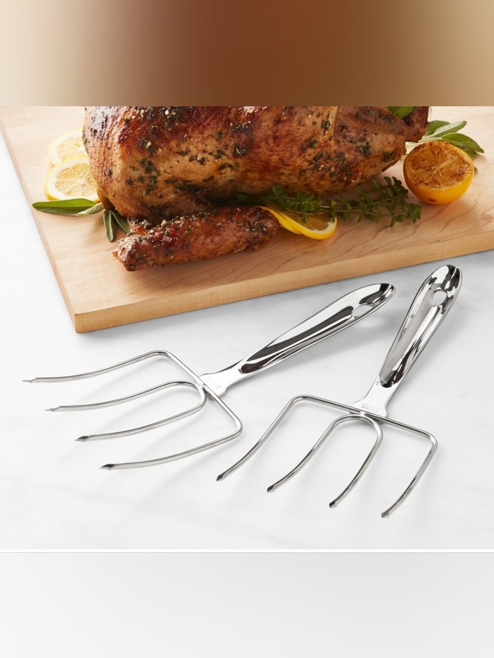 ALL CLAD Stainless Steel Meat Serving Forks - Set of 2